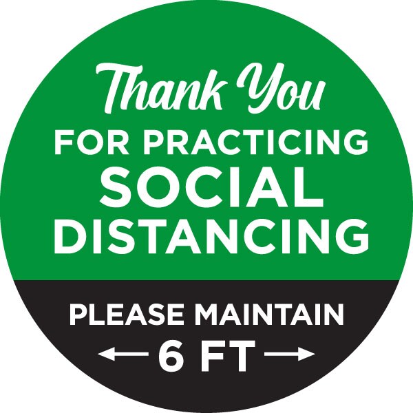 Identity Group Thank You For Social Distancing, Green, 15" 8459XGR